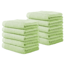 Bamboo towels and washcloths green 10 count