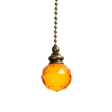 Crystal-style bathroom toilet pull chain handle orange