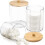 Acrylic Qtip Holder with Bamboo Lid 2 Pack 1