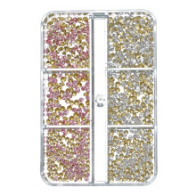 Rhinestone Nail Decoration Box 6-Grid Pointed Bottom