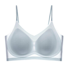 (XL, Light Blue) Summer Seamless Ultra Thin Plus Size Ice Silk Comfort Bra Lightweight Sports Bra