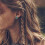 Boho turquoise stud earrings vintage silver 1 pair 2