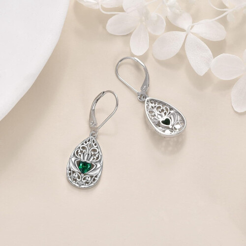 Filigree Teardrop Earrings Sterling Silver Leverback 2