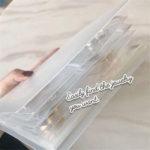 Transparent Earring Organizer Book with 84 Grids and 50 2