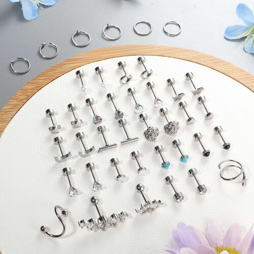 Surgical Steel Flat Back Stud Earrings Hypoallergenic 19 2