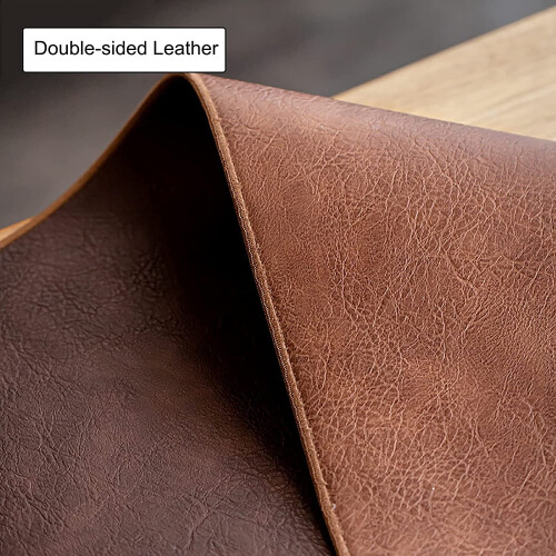 Vintage leather table runner and placemats brown 3380 cm 2
