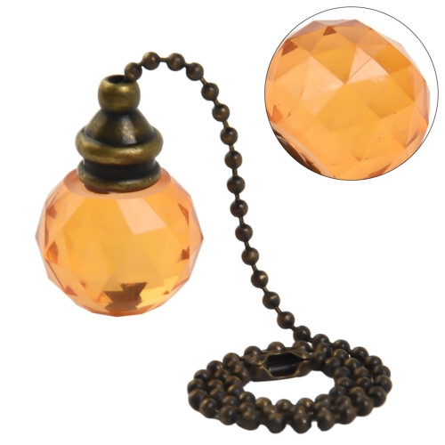 Crystal-style bathroom toilet pull chain handle orange 2