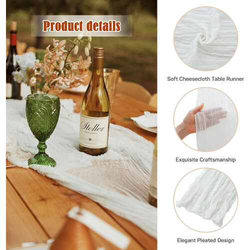 Cheesecloth Table Runner Sage Green 10 ft 2