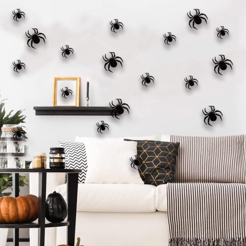 Halloween Spider Wall Stickers Black 36pcs 1