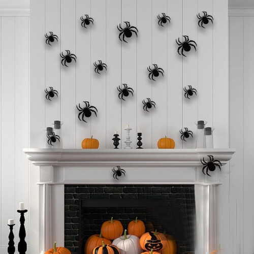 Halloween Spider Wall Stickers Black 36pcs 2