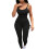 Women's black plain unitard spaghetti strap sleeveless 1