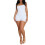 Women's plain white unitard spaghetti strap sleeveless 1