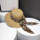 (56-58cm, Khaki) Adjustable Womens Sun Hat Outdoors Selected Materials Leisure Sunscreen Cap 1