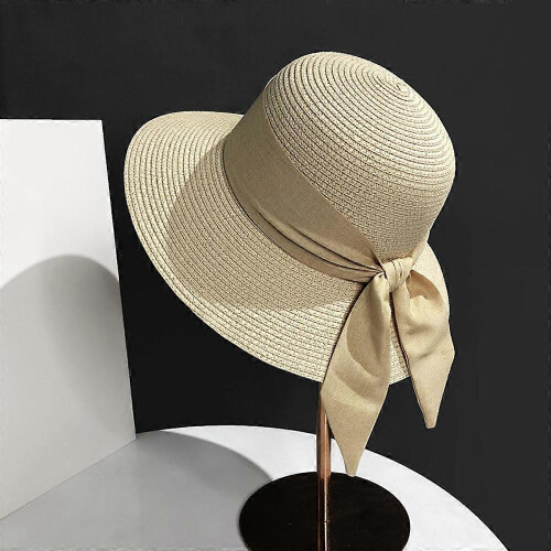 (56-58cm, Beige 01) Adjustable Womens Sun Hat Outdoors Selected Materials Leisure Sunscreen Cap