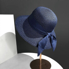 (56-58cm, navy) Adjustable Womens Sun Hat Outdoors Selected Materials Leisure Sunscreen Cap