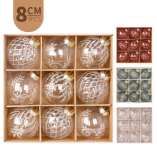 Clear Christmas Tree Ornaments Shatterproof 3.15 Inch