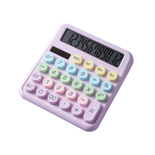 Mechanical Calculator 12-Digit Colorful Desktop with 15
