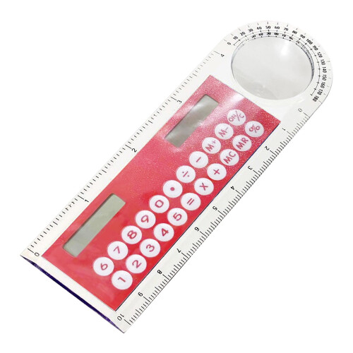 Student calculator with ruler magnifier protractor solar