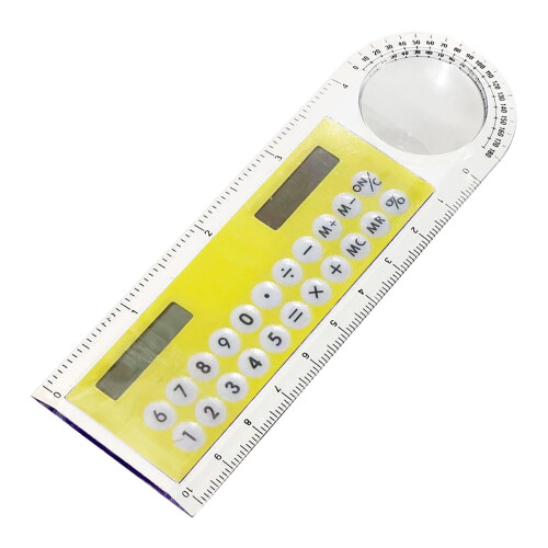 Student calculator with ruler magnifier protractor 4-in-1