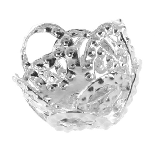 Silver 4-Leaf Filigree Bead Caps 200 pcs 8mm 1