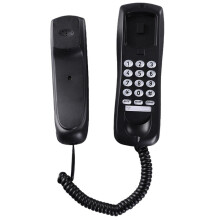 Wall-Mounted Wired Landline Phone Black