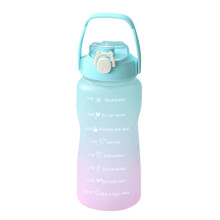 Sports Water Bottle 68 oz with Straw and Time Marker