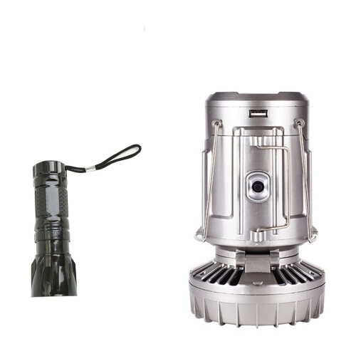Solar camping lantern with fan and power bank 1 pack