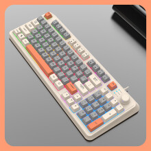 Livrdious Gaming Keyboard, 104 toetsen, bedraad USB, RGB-achtergrondverlichting, mechanisch, compatibel met Windows, gemengd lichtgroen -