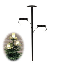 Triple Tree Topper Black 3-Tier Candelabra Candle Holder