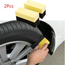 2pcs Tire Shine Applicator Sponge, Polishing Wax Buffing Pads for Auto, Reusable for Tire & Hub Cleaning & Dressing