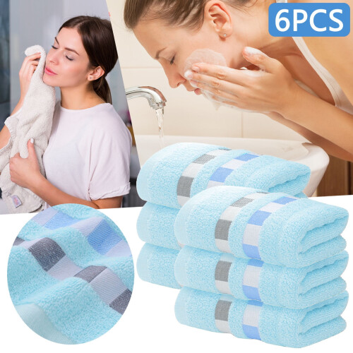 Bathroom Towel Set Soft Absorbent 6 pcs 3474 cm Light Blue 1