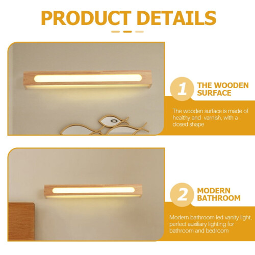 ITSELFER LED wall lamp for bathroom vanity wooden mirror 1