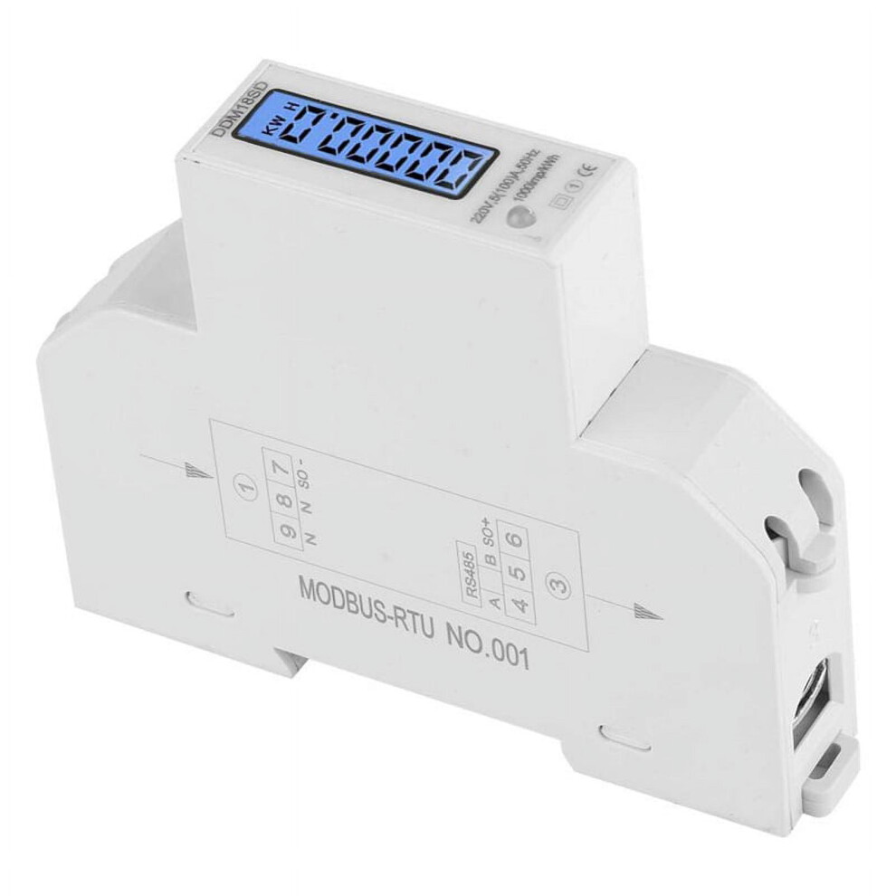Single Phase Energy Meter 220V 5-100A Rs485 Modbus Lcd 946140648729