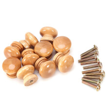 Antique Pine Wooden Drawer Knobs Natural 10 pcs
