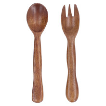 Wooden Salad Servers Set of 2 Tongs and Spoon
