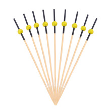 Lixi cocktail picks black stick yellow bead 100 pcs