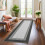 Haperlare Runner Rug Grey Modern Bordered 2' x 6' 3