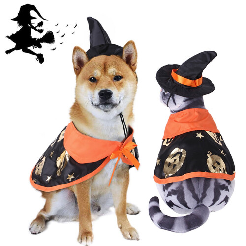 Pet Cape Costume for Cats Festive Witch Cloak 2