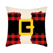 Christmas pillow case short plush linen holiday print