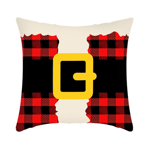 Christmas pillow case short plush linen holiday print