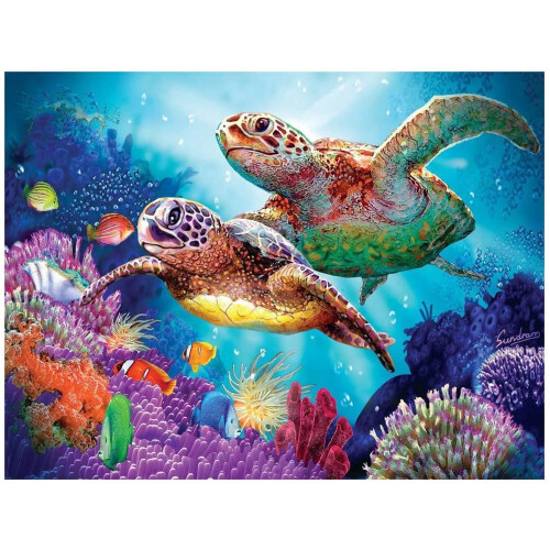 Sea Turtle 5D Diamond Painting Kit Round Full Drill