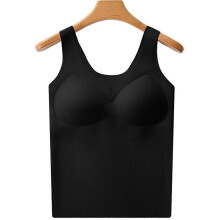 (L, Black) Underwear Suspenders Vest Inner Chest Pad Can Be Worn outside Hot Girls Anti-Exposure Integrated All-Matching Breathable