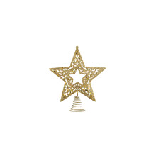 Mini Star Tree Topper Gold 12cm x 16cm Metal Christmas