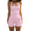 Women's solid pink halter unitard sleeveless 1