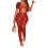 Women's unitard red short sleeve 1