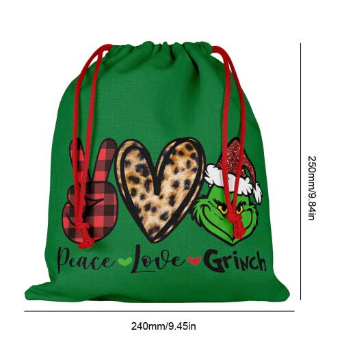 Christmas candy drawstring bag cartoon theme 10 pcs 1