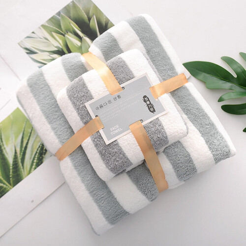 Godom bath towel set coral velvet 2-piece 1