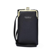 (Black) Women Mobile Phone Bag PU Leather Purse Wallet Shoulder Pouch Small Crossbody AU