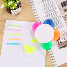 Five-Color Flower Highlighter Set – Thick and Thin Lines,