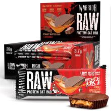 Warrior RAW Protein Bars 12 x 75g – 20g High Protein Bar, Low Sugar High Fibre O